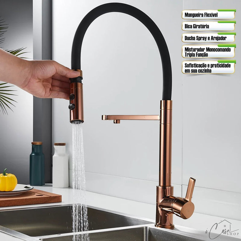 Torneira Gourmet Rose Gold Aquabella Premium